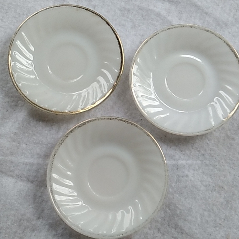 Vintage Fire King milk glass saucers